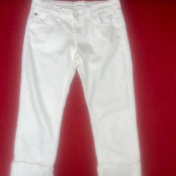 Hudson CPSIA 2008 Cuff Hem Jeans Girls Sz 10 White Straight Leg - Picture 7 of 8